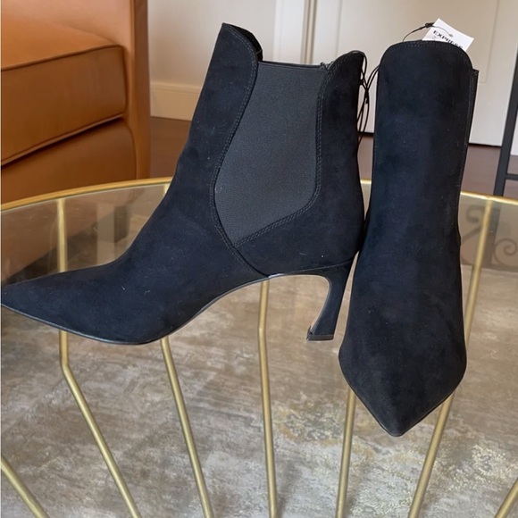Express Suede Black Heeled Boots for Women, Size 9, NWT - Picture 1 of 3